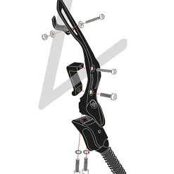 673 E Set Fox Uni Rear Mount Kickstand for Left and Right Side Mounting
