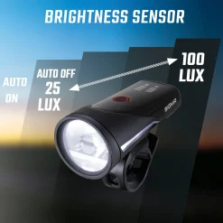 AURA 100 LINK LED Front Light/BLAZE LINK Rear Light USB Battery-powered Lighting Set with Screw Mount