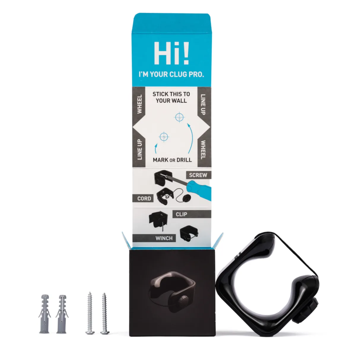 CLUG PRO MTB Bicycle Wall Bracket 1.75"-2.25" Secured with Fidlock