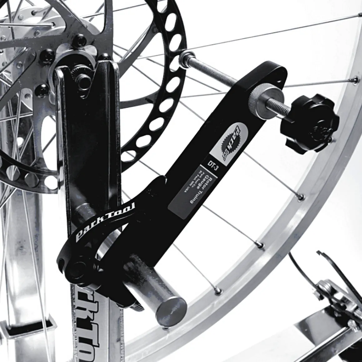DT-3 rotor truing gauge for wheel truing stands