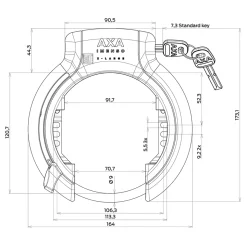 Frame Lock Set Imenso X-Large Retractable incl. ULC 130 Connecting Chain & Saddle Bag