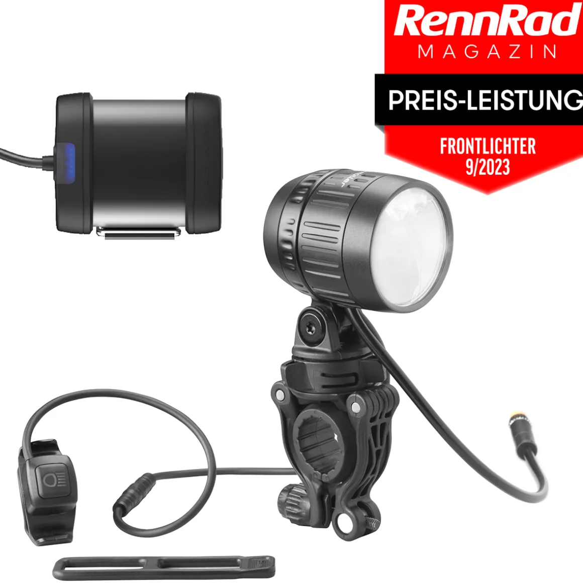 IQ-XM Speed Battery-Powered Front Light with High Beam Function