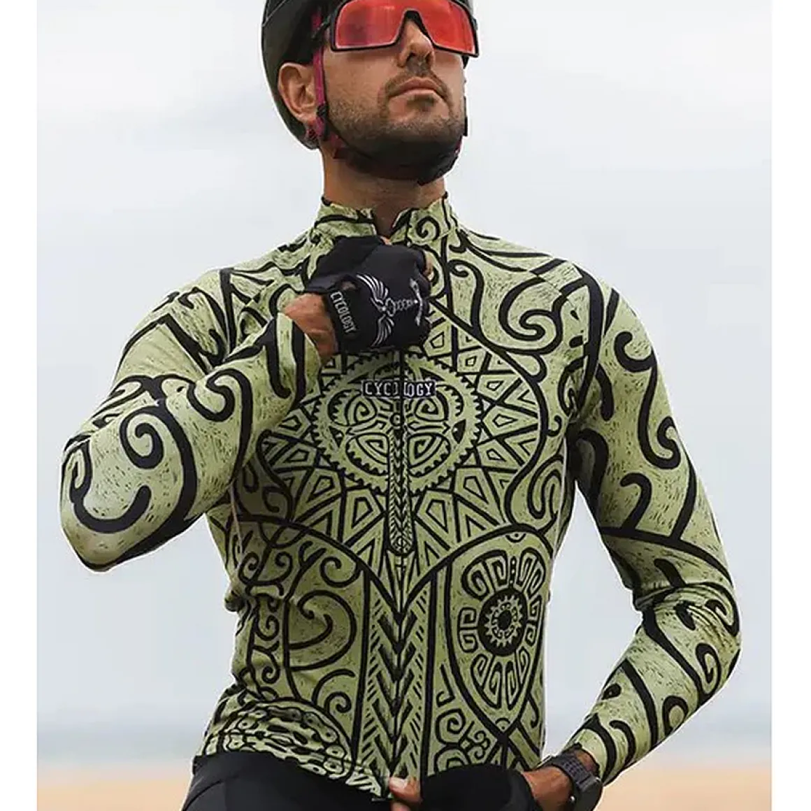 ZANZIBAR GREEN MEN’S LONG SLEEVE JERSEY Cycling Jersey